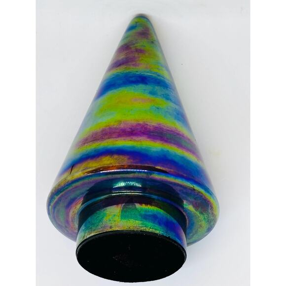 Vintage Peacock Iridescent Blown Glass Tree - Picture 6 of 10